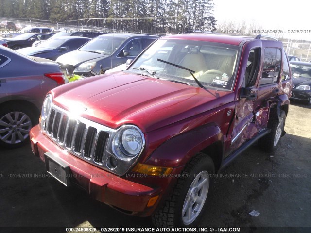 1J4GL58K76W241448 - 2006 JEEP LIBERTY LIMITED RED photo 2