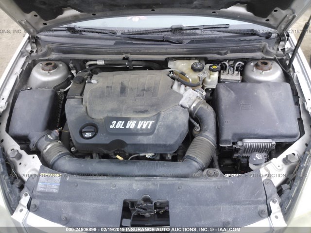 1G8ZV57768F175090 - 2008 SATURN AURA XR SILVER photo 10