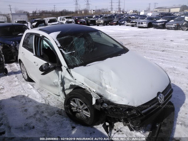 3VW2A7AU0FM069029 - 2015 VOLKSWAGEN GOLF TDI WHITE photo 1