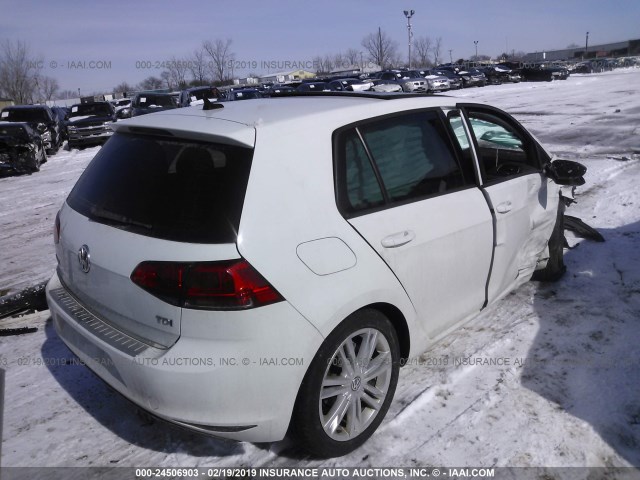 3VW2A7AU0FM069029 - 2015 VOLKSWAGEN GOLF TDI WHITE photo 4