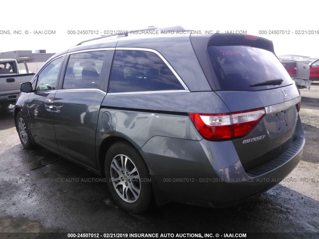 5FNRL5H63DB060558 - 2013 HONDA ODYSSEY EXL GRAY photo 3