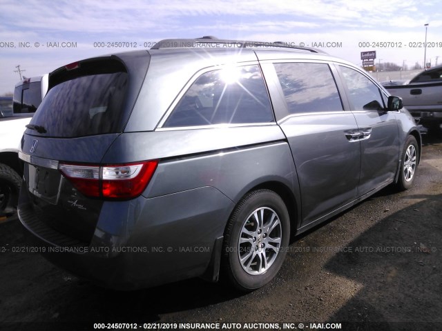 5FNRL5H63DB060558 - 2013 HONDA ODYSSEY EXL GRAY photo 4