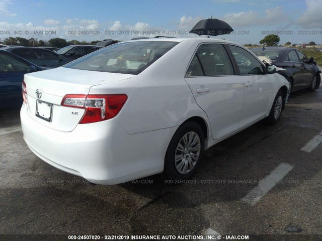 4T1BF1FK1CU198988 - 2012 TOYOTA CAMRY SE/LE/XLE 白色 照片 4