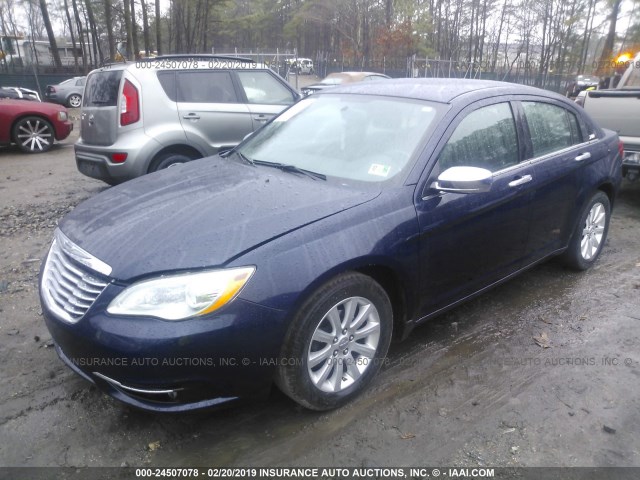 1C3CCBCG1EN100468 - 2014 CHRYSLER 200 LIMITED Dark Blue photo 2