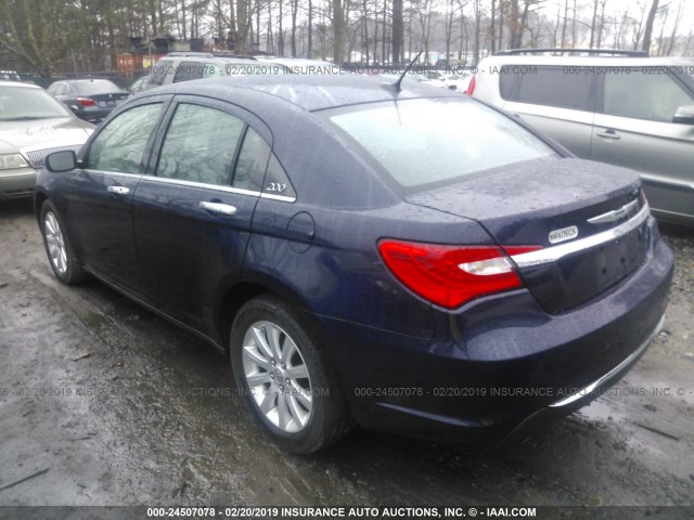 1C3CCBCG1EN100468 - 2014 CHRYSLER 200 LIMITED Dark Blue photo 3