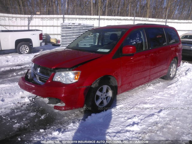 2C4RDGCG3CR356630 - 2012 DODGE GRAND CARAVAN SXT RED photo 2