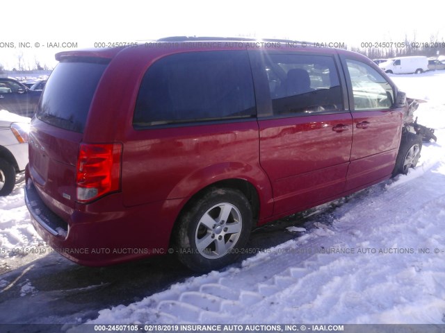 2C4RDGCG3CR356630 - 2012 DODGE GRAND CARAVAN SXT RED photo 4