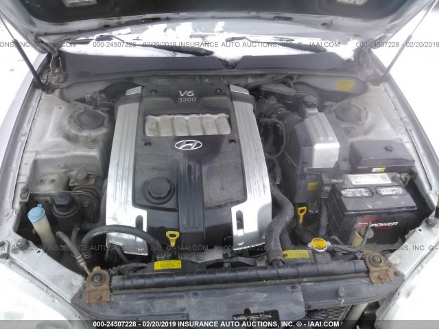 KMHFU45E55A421235 - 2005 HYUNDAI XG 350 SILVER photo 10