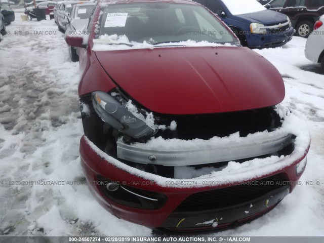 1C3CDFBH3DD641704 - 2013 DODGE DART SXT RED photo 6