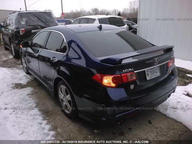 JH4CU2F60CC023174 - 2012 ACURA TSX TECH BLUE photo 3