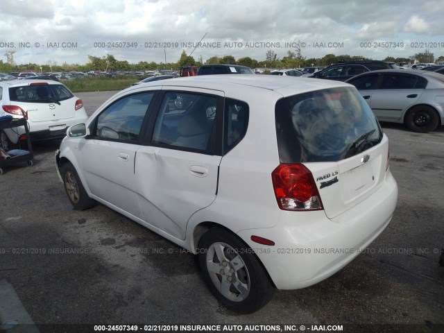 KL1TD62695B492018 - 2005 CHEVROLET AVEO LS WHITE photo 3