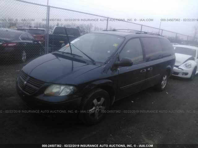 2D4GP44L77R166136 - 2007 DODGE GRAND CARAVAN SXT BLUE photo 2