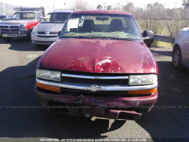 1GCCS1942W8167960 - 1998 CHEVROLET S TRUCK S10 RED photo 6