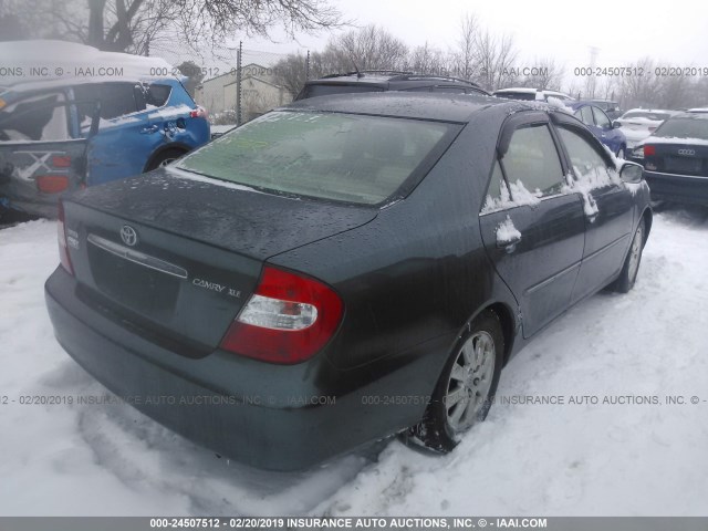 4T1BE30K42U626218 - 2002 TOYOTA CAMRY LE/XLE/SE GREEN photo 4