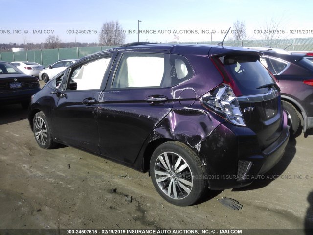 JHMGK5H78GX043041 - 2016 HONDA FIT EX/EXL PURPLE photo 3