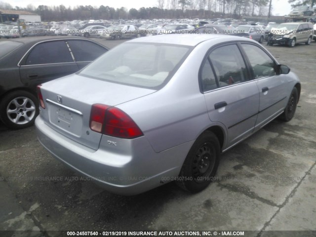 2HGES16231H572242 - 2001 HONDA CIVIC DX SILVER photo 4