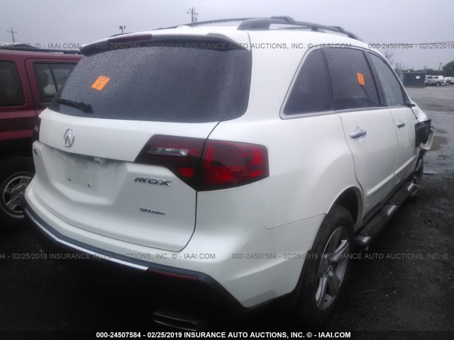 2HNYD2H6XAH509631 - 2010 ACURA MDX TECHNOLOGY WHITE photo 4