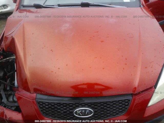 KNADE123X66089787 - 2006 KIA RIO ORANGE photo 10