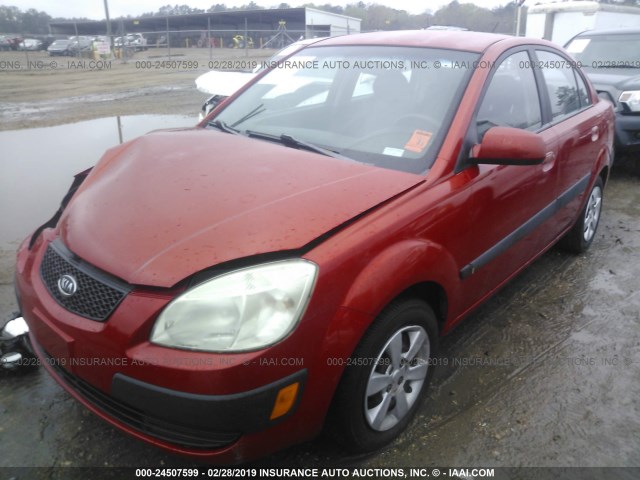 KNADE123X66089787 - 2006 KIA RIO ORANGE photo 2