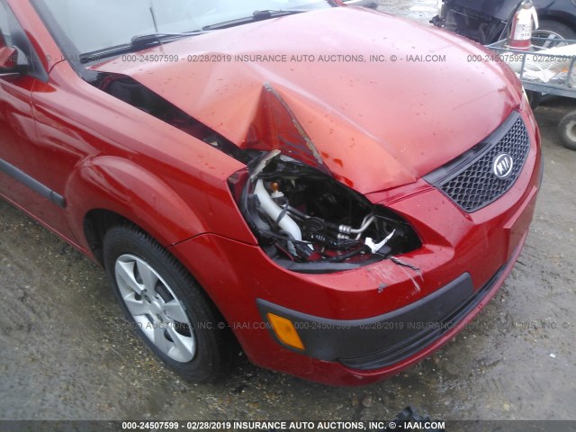 KNADE123X66089787 - 2006 KIA RIO ORANGE photo 6