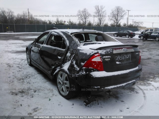 3FAHP0KC7BR284631 - 2011 FORD FUSION SPORT BLACK photo 3