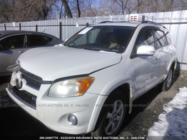 JTMBK31V095074386 - 2009 TOYOTA RAV4 LIMITED WHITE photo 2