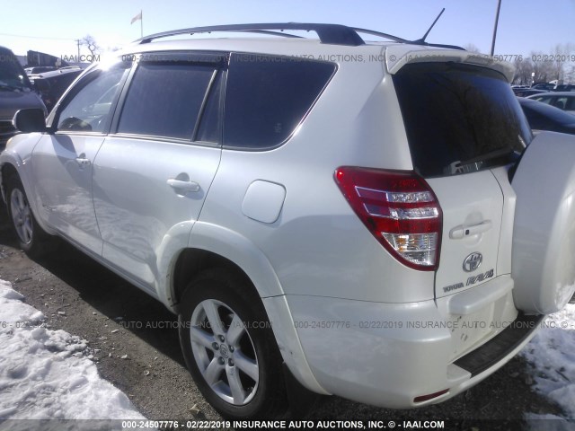 JTMBK31V095074386 - 2009 TOYOTA RAV4 LIMITED WHITE photo 3