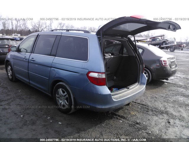 5FNRL38625B064350 - 2005 HONDA ODYSSEY EXL BLUE photo 3