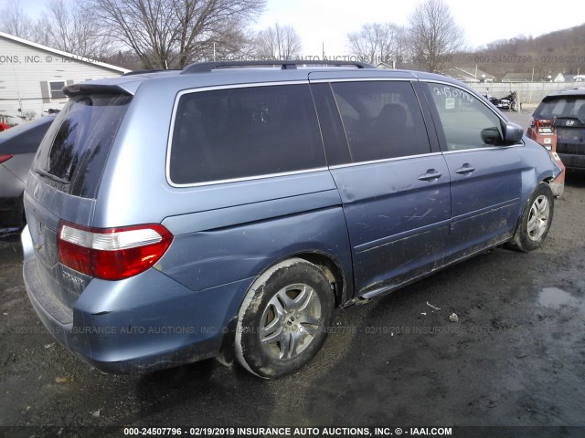 5FNRL38625B064350 - 2005 HONDA ODYSSEY EXL BLUE photo 4