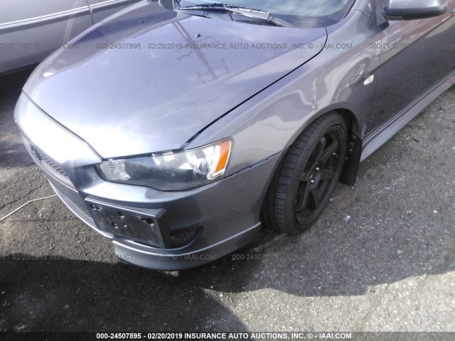 JA32U8FW6BU025308 - 2011 MITSUBISHI LANCER GTS GRAY photo 6