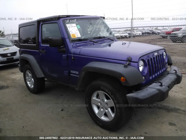 1C4AJWAG9HL605239 - 2017 JEEP WRANGLER SPORT PURPLE photo 1