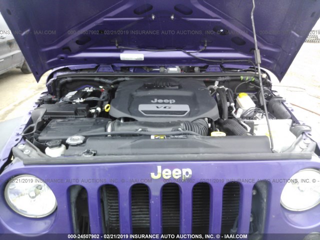 1C4AJWAG9HL605239 - 2017 JEEP WRANGLER SPORT PURPLE photo 10