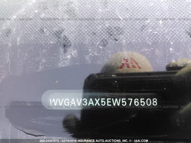 WVGAV3AX5EW576508 - 2014 VOLKSWAGEN TIGUAN S/SE/SEL/R-LINE BLACK photo 9
