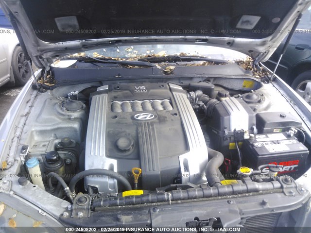 KMHFU45E02A181300 - 2002 HYUNDAI XG 350 SILVER photo 10