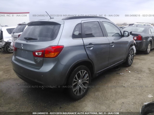 JA4AP4AW4GZ051494 - 2016 MITSUBISHI OUTLANDER SPORT SEL/GT SILVER photo 4