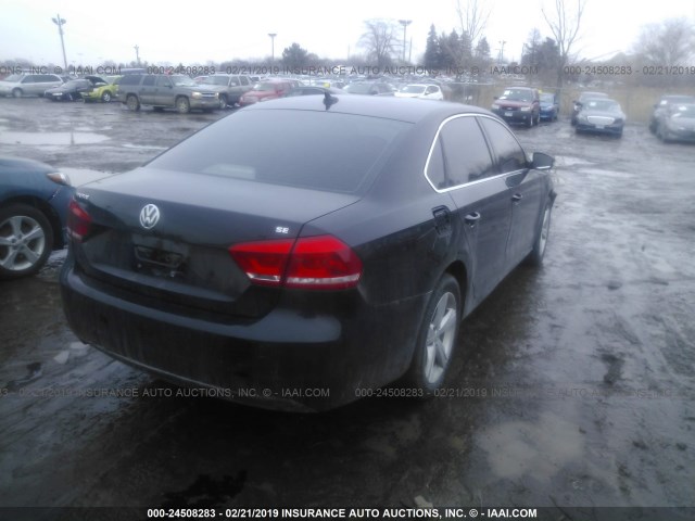 1VWBP7A39DC120368 - 2013 VOLKSWAGEN PASSAT SE BLACK photo 4