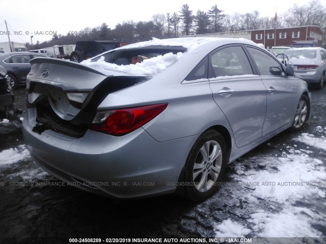 5NPEC4AC6DH671260 - 2013 HYUNDAI SONATA SE/LIMITED SILVER photo 4