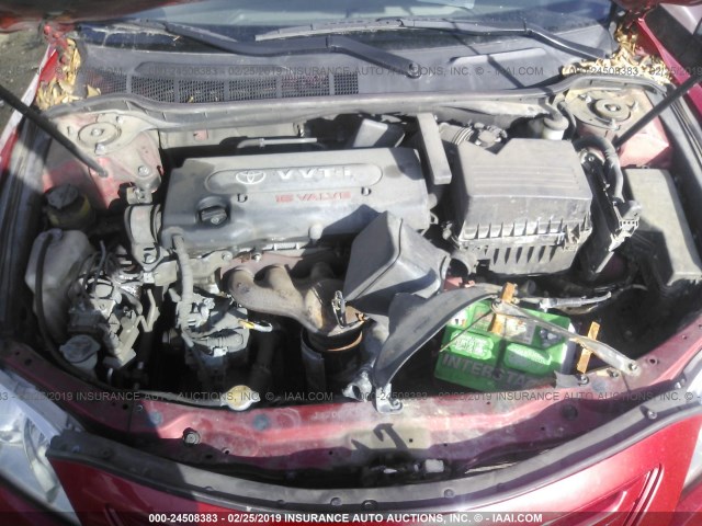 4T1BE46K67U186748 - 2007 TOYOTA CAMRY NEW GENERAT CE/LE/XLE/SE RED photo 10