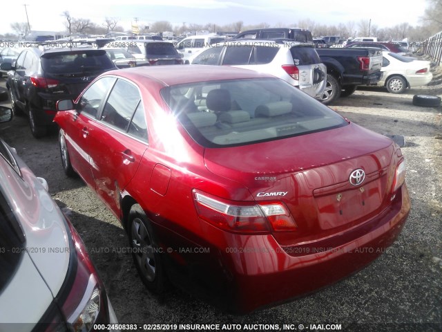 4T1BE46K67U186748 - 2007 TOYOTA CAMRY NEW GENERAT CE/LE/XLE/SE RED photo 3