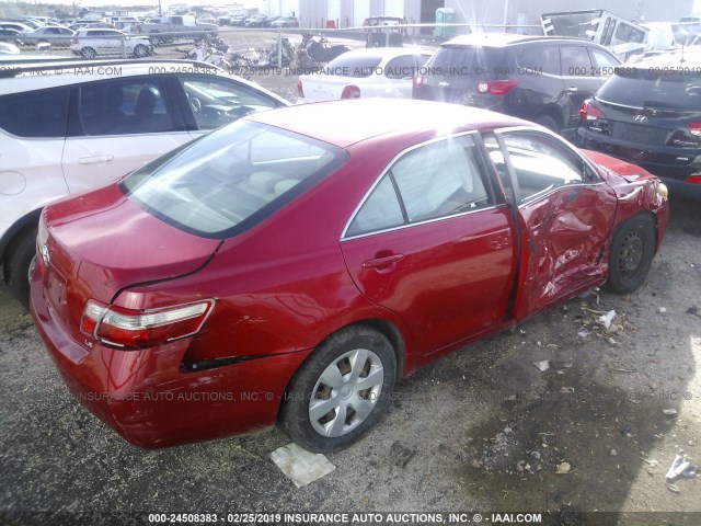 4T1BE46K67U186748 - 2007 TOYOTA CAMRY NEW GENERAT CE/LE/XLE/SE RED photo 4