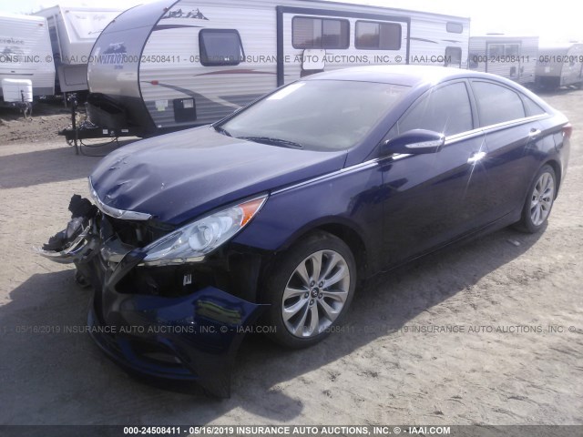 5NPEC4AB8BH208489 - 2011 HYUNDAI SONATA SE/LIMITED BLUE photo 2