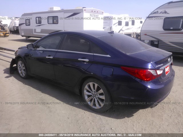 5NPEC4AB8BH208489 - 2011 HYUNDAI SONATA SE/LIMITED BLUE photo 3