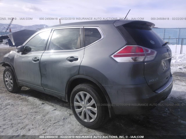 KNMAT2MV7GP721611 - 2016 NISSAN ROGUE S/SL/SV GRAY photo 3