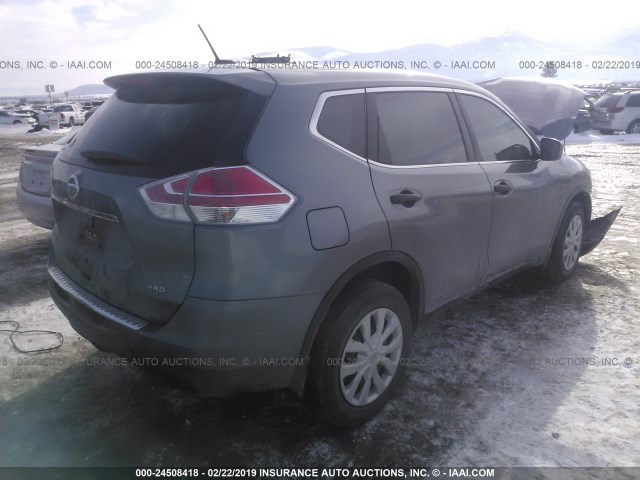 KNMAT2MV7GP721611 - 2016 NISSAN ROGUE S/SL/SV GRAY photo 4