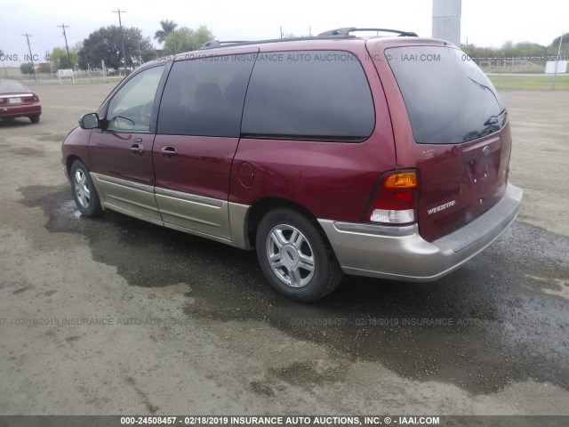 2FMZA56463BB72575 - 2003 FORD WINDSTAR SEL MAROON photo 3