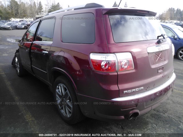 1GKKVTEDXBJ281927 - 2011 GMC ACADIA DENALI RED photo 3