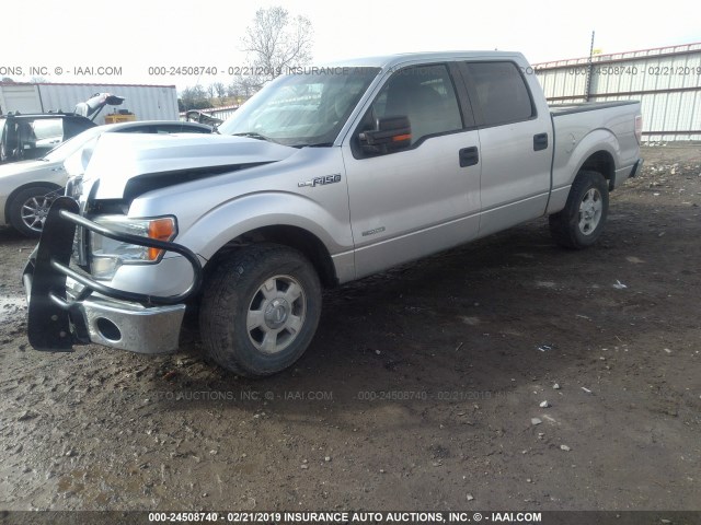 1FTFW1CT4CFA12237 - 2012 FORD F150 SUPERCREW SILVER photo 2