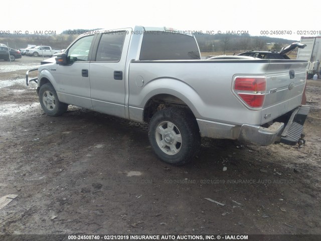 1FTFW1CT4CFA12237 - 2012 FORD F150 SUPERCREW SILVER photo 3