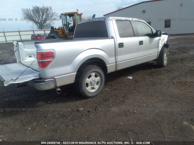 1FTFW1CT4CFA12237 - 2012 FORD F150 SUPERCREW SILVER photo 4