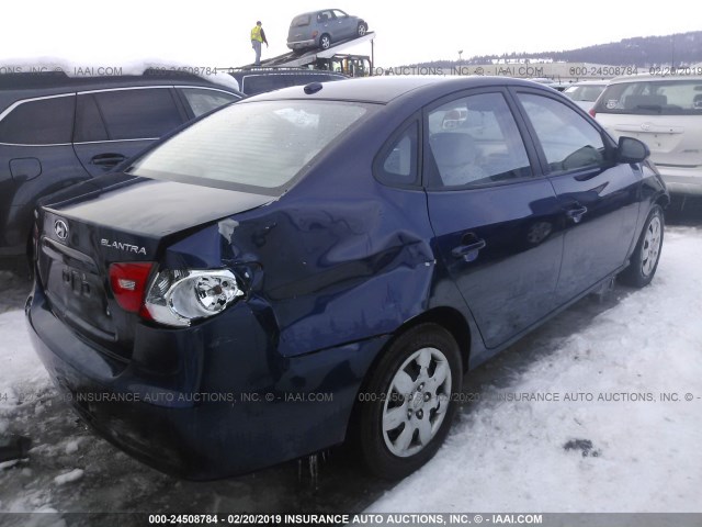 KMHDU46D08U470021 - 2008 HYUNDAI ELANTRA GLS/SE/LIMITED Dark Blue photo 4